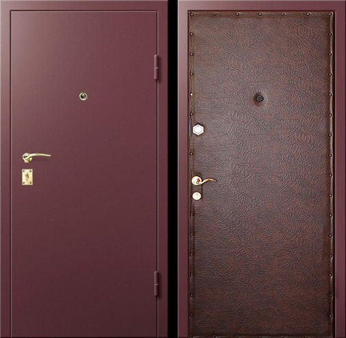 Входная металлическая дверь НЦ окрас + винилискожа СП289